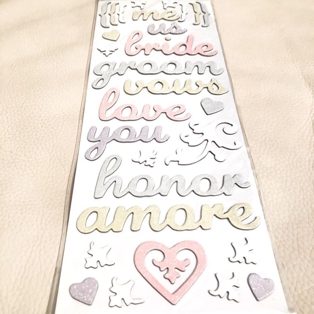 K&Company Wedding Scrapbook Adhesive Chipboard